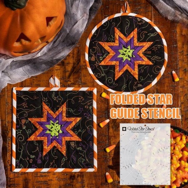 Halloween Hot Pad - Folded Star Guide Stencil - With Instructions