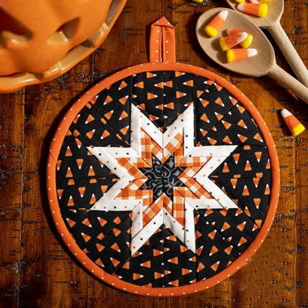 Halloween Hot Pad - Folded Star Guide Stencil - With Instructions