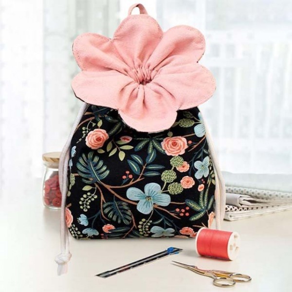 Flower drawstring storage bag