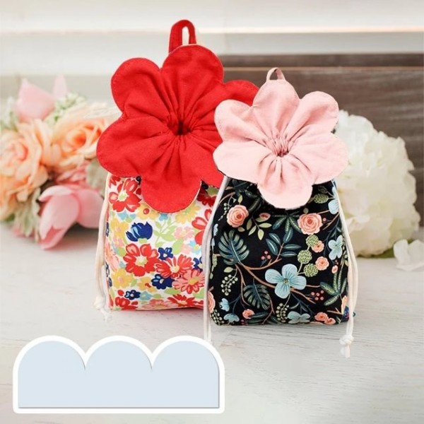 Flower drawstring storage bag