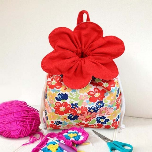 Flower drawstring storage bag