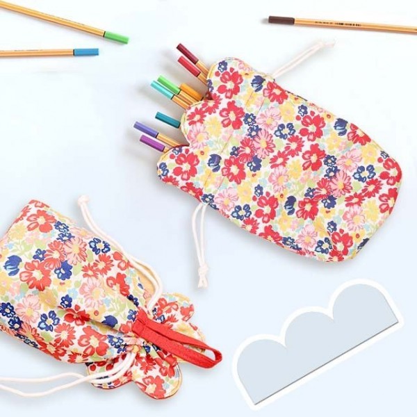 Flower drawstring storage bag