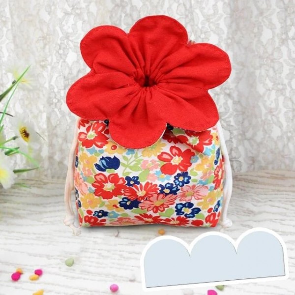 Flower drawstring storage bag