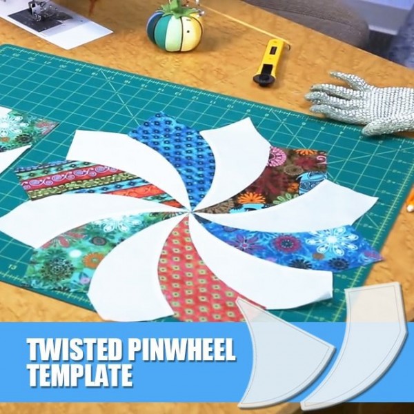 Twisted Pinwheel Template Cutting Ruler-2PCS (With Instructions)